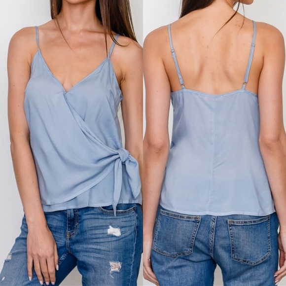 From a Dream Side Tie Tank Top (Blue) - Picture 7 of 7